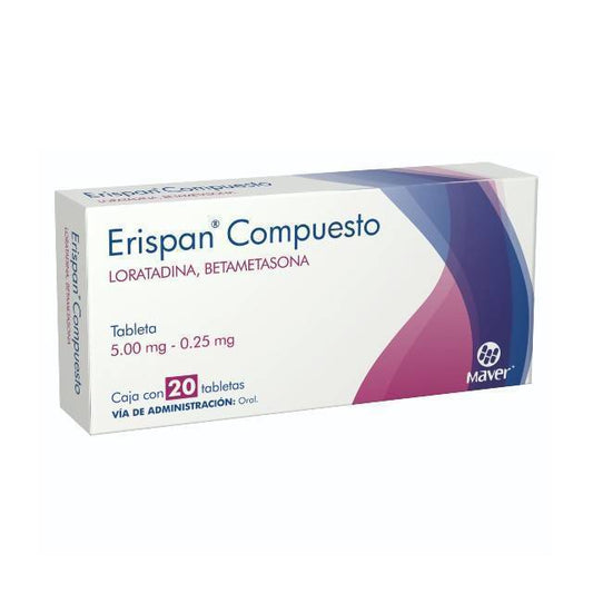 ERISPAN Compuesto c/20 TABS. 5/0.25 MG