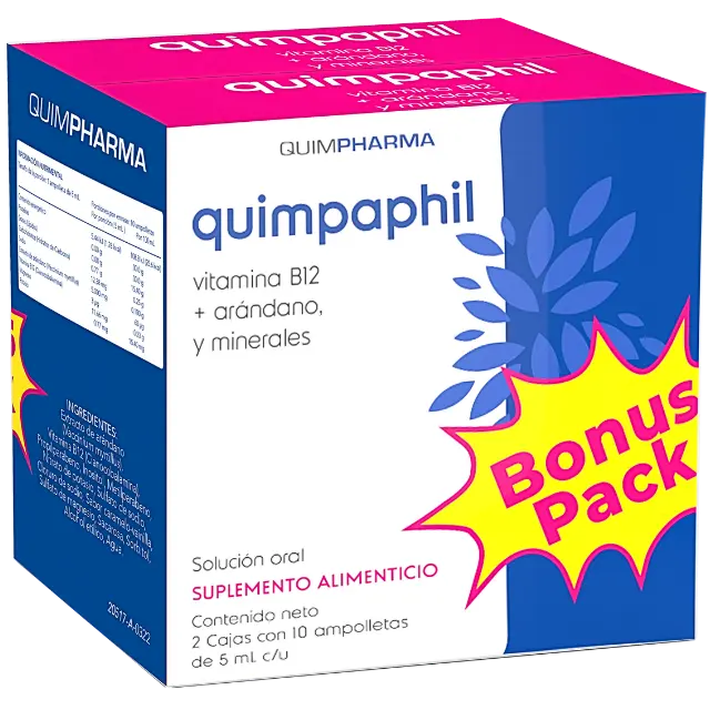 QUIMPAPHIL SOLUCIÓN Oral c/2x10 AMPTAS. 5 ML. (Bonus Pack)