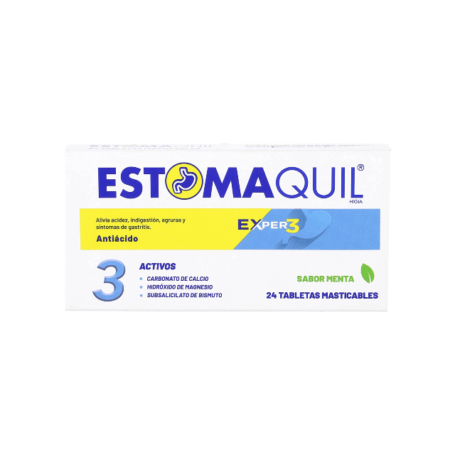 ESTOMAQUIL EXper3 Display c/10x4 TABS. Masticables Sab. MENTA 400-250-150 MG.