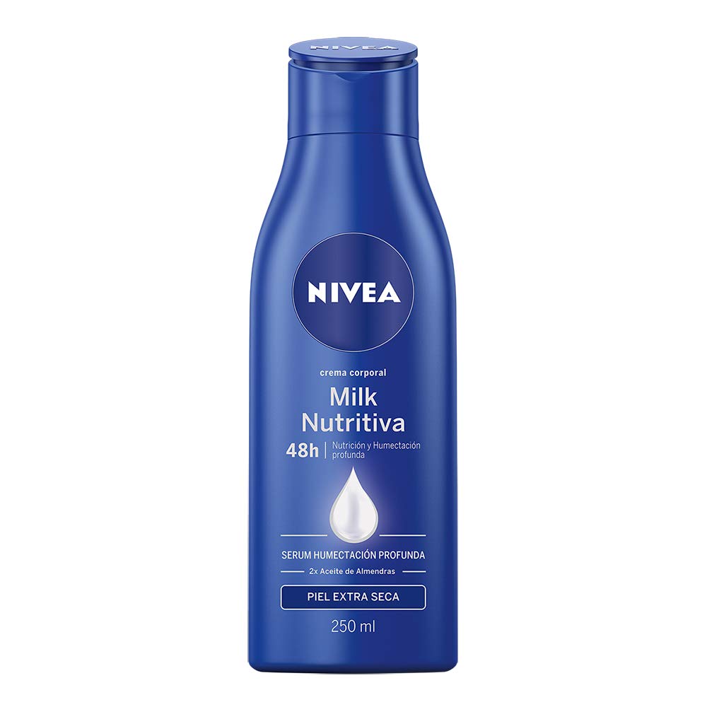 NIVEA Milk Nutritiva 48H Crema Corporal PIEL EXTRA SECA 100 ML.