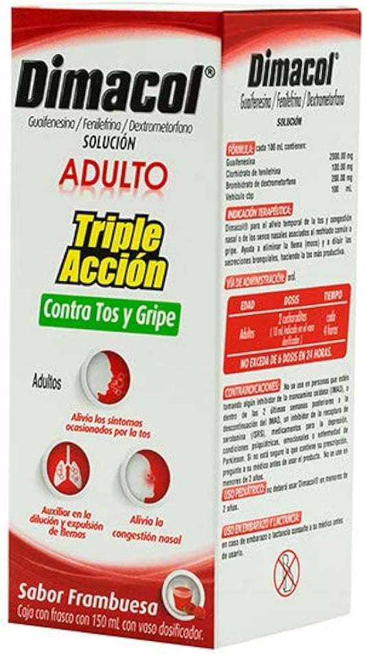 DIMACOL SOL. Adulto Fco. 150 ML. 200-2000-100 MG/100 ML.