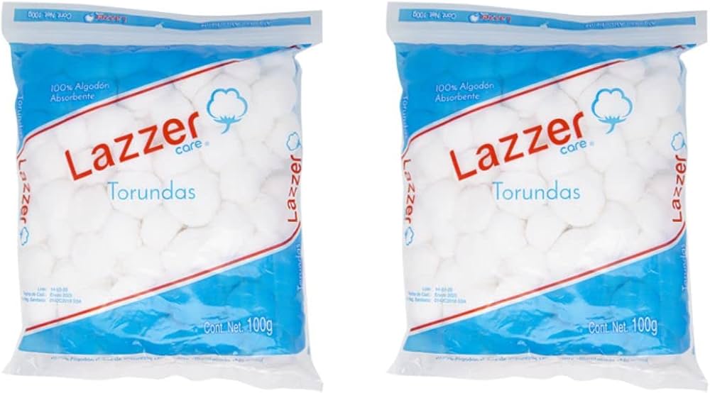 TORUNDAS de ALGODÓN ABSORBENTE (Lazzer Care) Bolsa c/100 G.