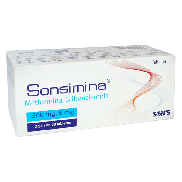 SONSIMINA c/60 TABS. 500/5 MG.