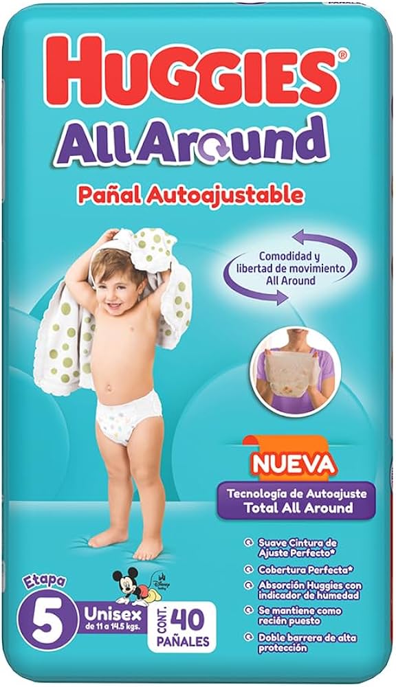 HUGGIES ALL AROUND (Etapa 5 / 11-14.5 Kg.) UNISEX c/40 Pzs.