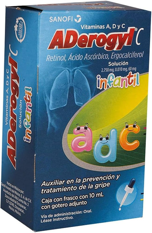 ADEROGYL-C SOL. Infantil Fco. Gotero 10 ML. 2.750-0.010-60 MG/1 ML.