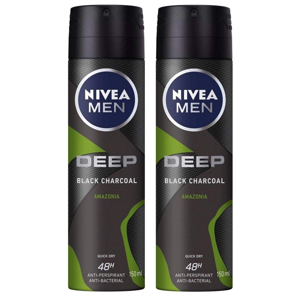 NIVEA MEN DESODORANTE Deep Black Carbon 48H Aerosol 150 ML.