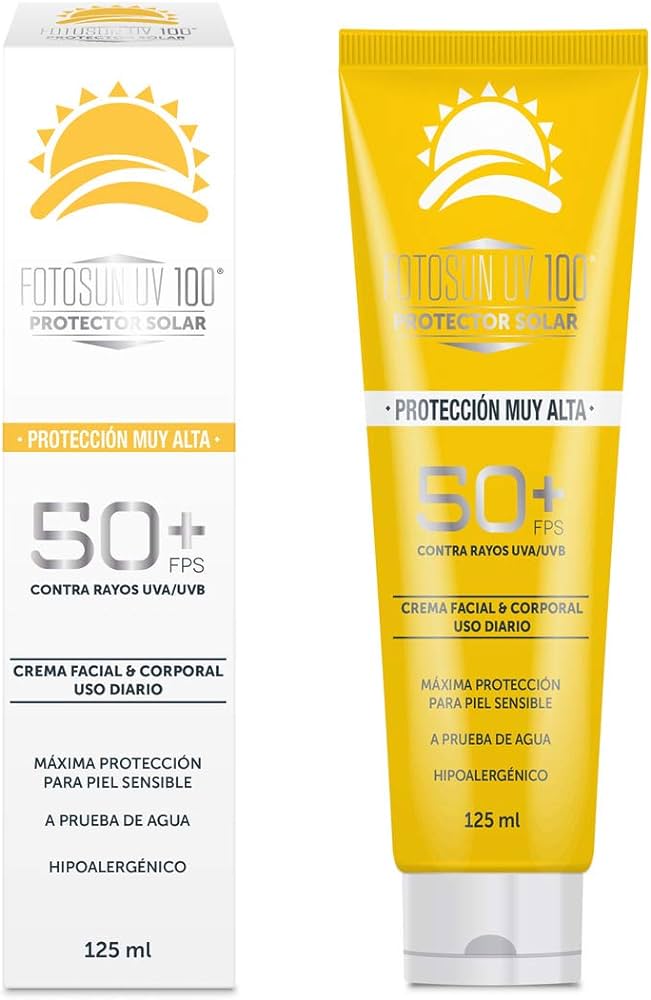 FOTOSUN UV 100 Protector solar Facial y Corporal FPS50+UVA/UVB Tubo c/125 ML.