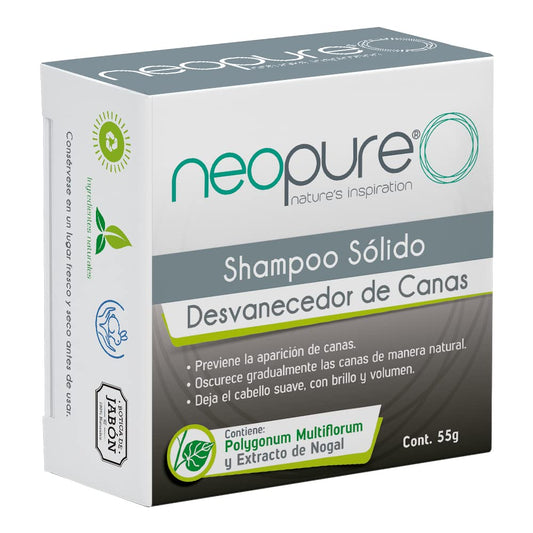 SHAMPOO SÓLIDO DESVANECEDOR DE CANAS (Neopure) 55 G.