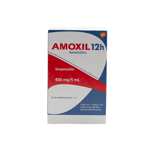 AMOXIL 12H SUSP. Fco. 50 ML. 400 MG/5 ML.