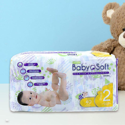 PAÑAL BABY SOFT Chico (ETAPA-2 / 4-7 Kg.) c/40 Pzs.