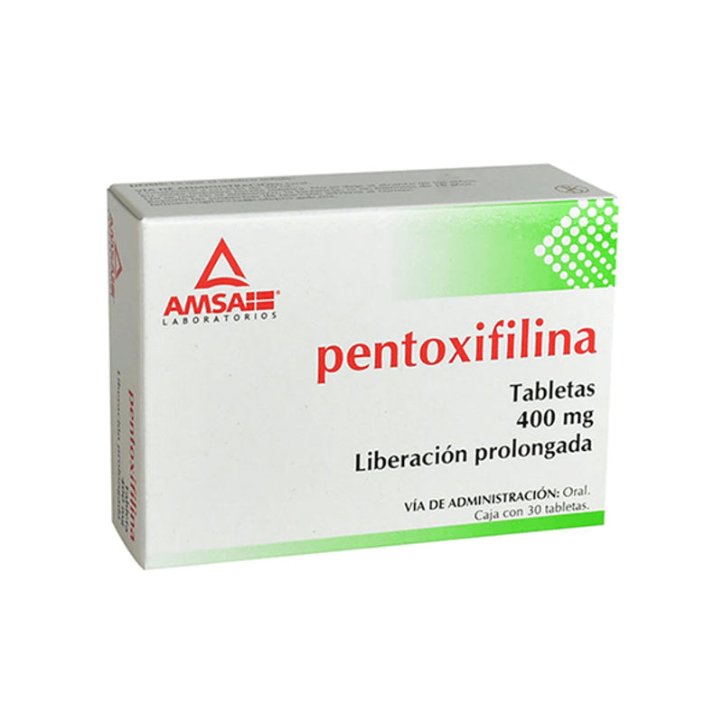 PENTOXIFILINA (Amsa) c/30 TABS. L.P. 400 MG.