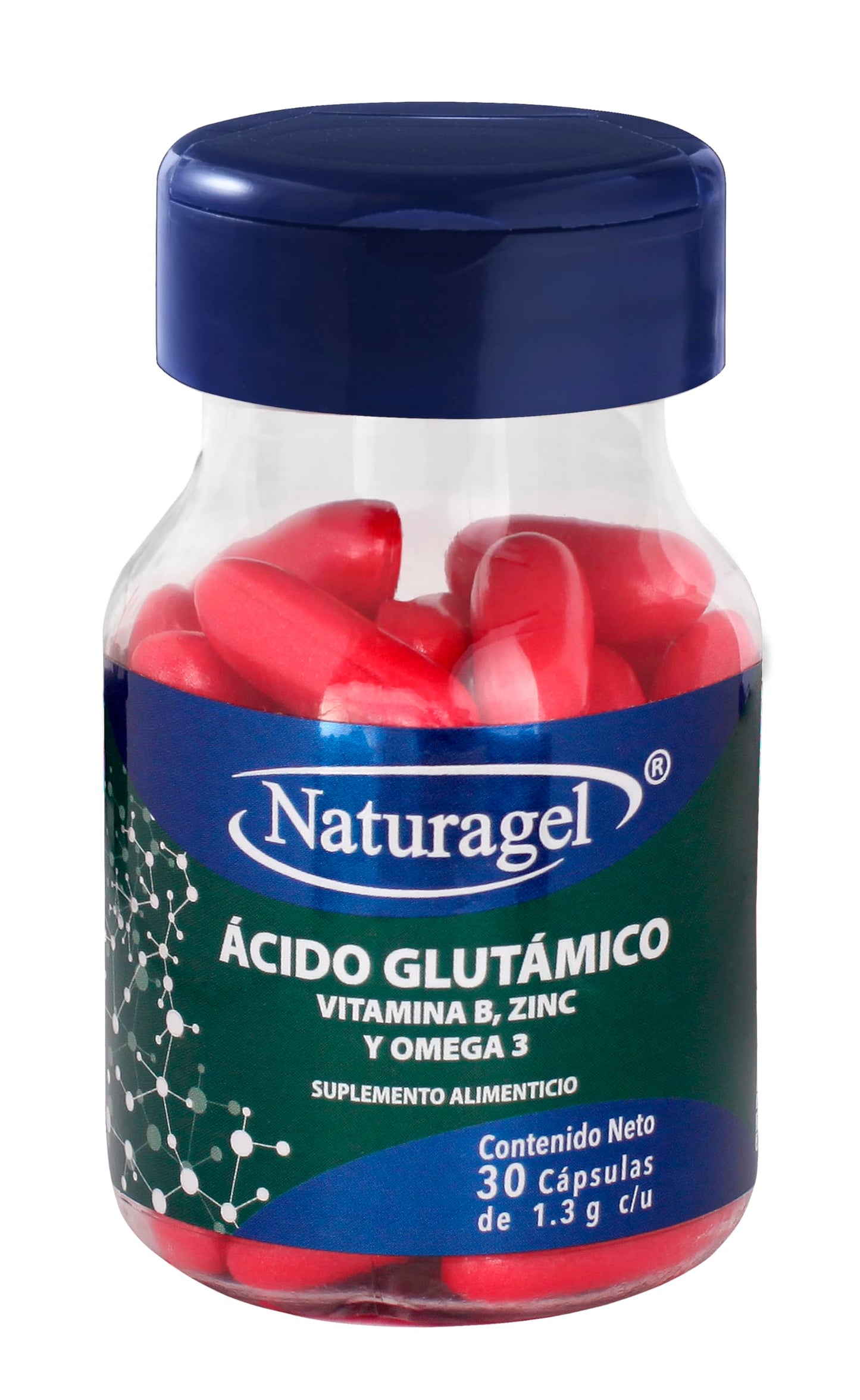 ÁCIDO GLUTÁMICO/VIT. B/ZINC y OMEGA-3 c/30 CAPS. 1.3 G.