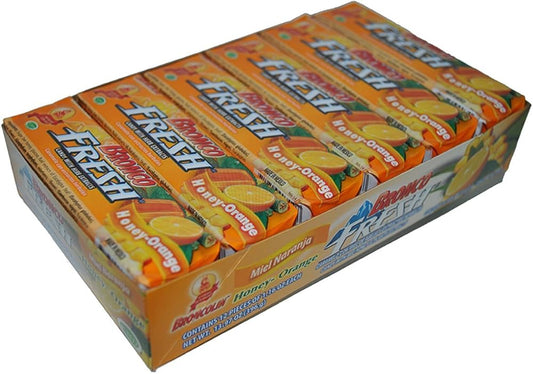 BRONCO FRESH Sabor Miel Naranja Tubo. c/9 CARAMELOS 3.66 G. Exh. c/12 Pzs.