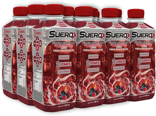 SUEROX 8 IONES Bebida Hidratante SABOR FRESA-FRUTOS ROJOS 630 ML.