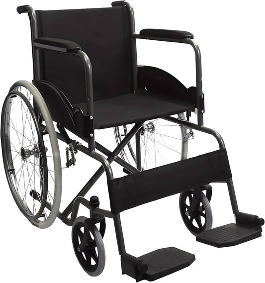 SILLA DE RUEDAS de ACERO (Mobicare) Mod. ECG800 Col. Negro 24"