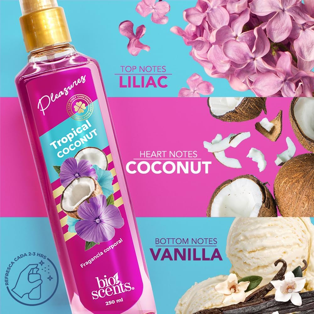 PLEASURE TROPICAL COCONUT Fragancia Corporal Fco. c/250 ML.