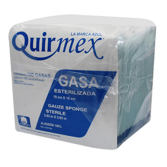 GASA ESTERILIZADA (Quirmex) 10x10cm. T20x12, 8C. Refill c/100 Sobs.