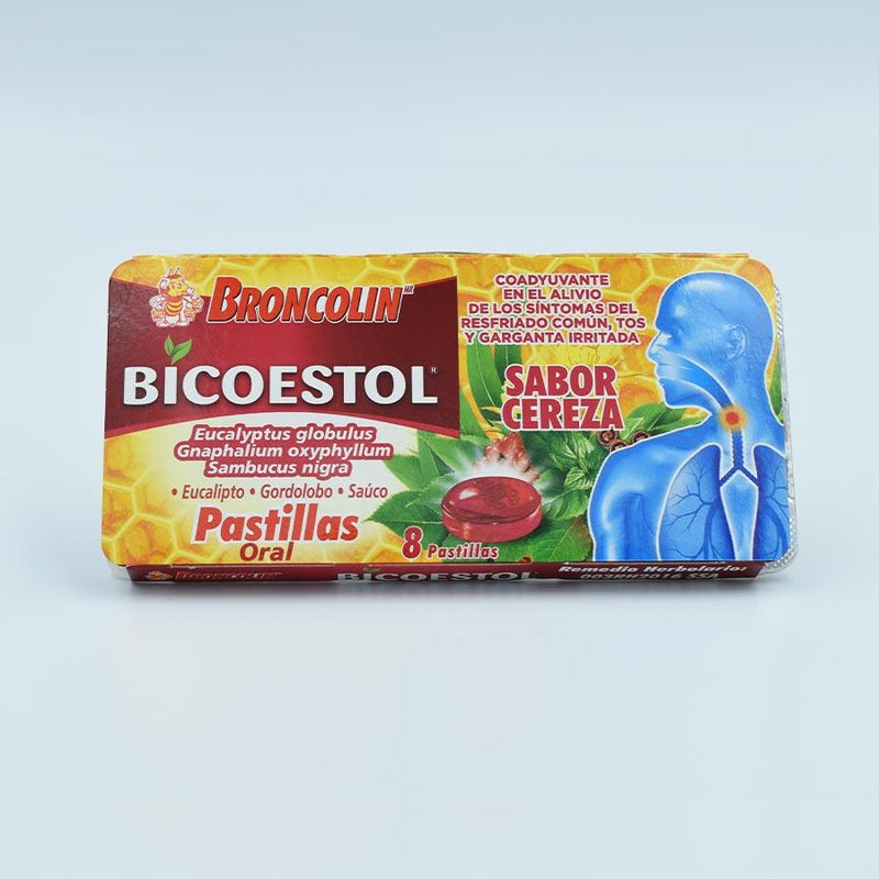 BICOESTOL Sabor Cereza Cartera c/8 PASTILLAS Exh. c/12 Pzs.