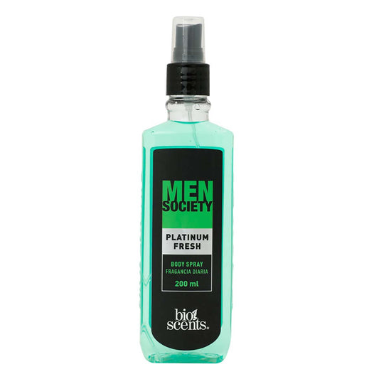 MEN SOCIETY PLATINUM FRESH Fragancia Diaria Fco. c/200 ML.