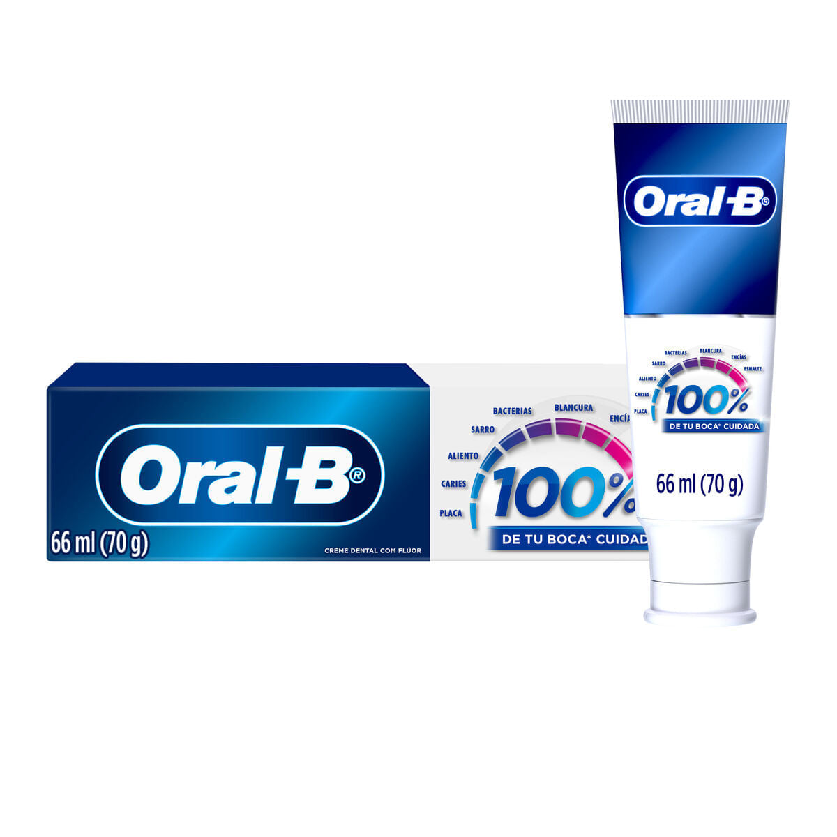 ORAL-B 100% PASTA DENTAL Sabor Menta TUBO c/66 ML. (70 G).