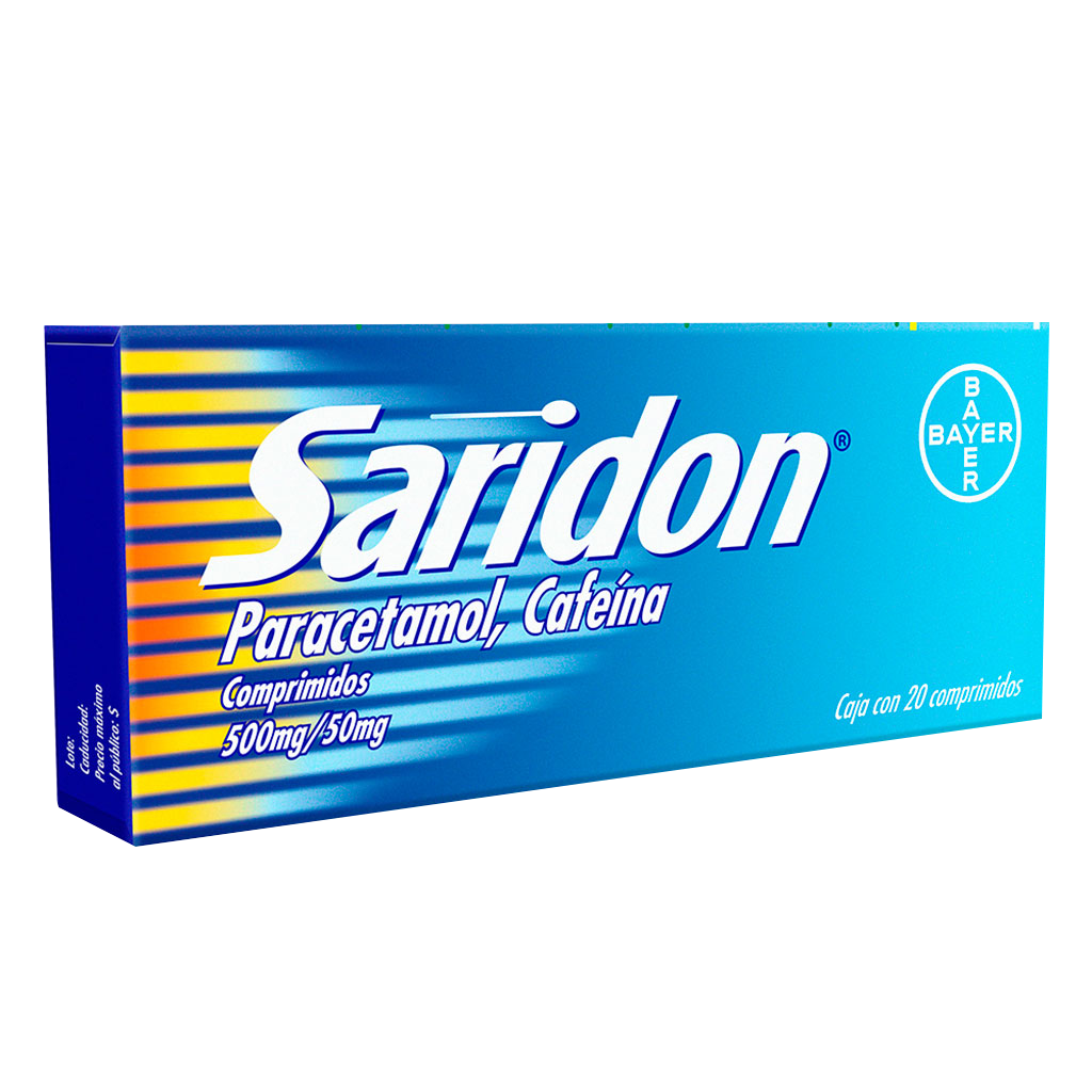 SARIDON c/20 COMPS. 500/50 MG.