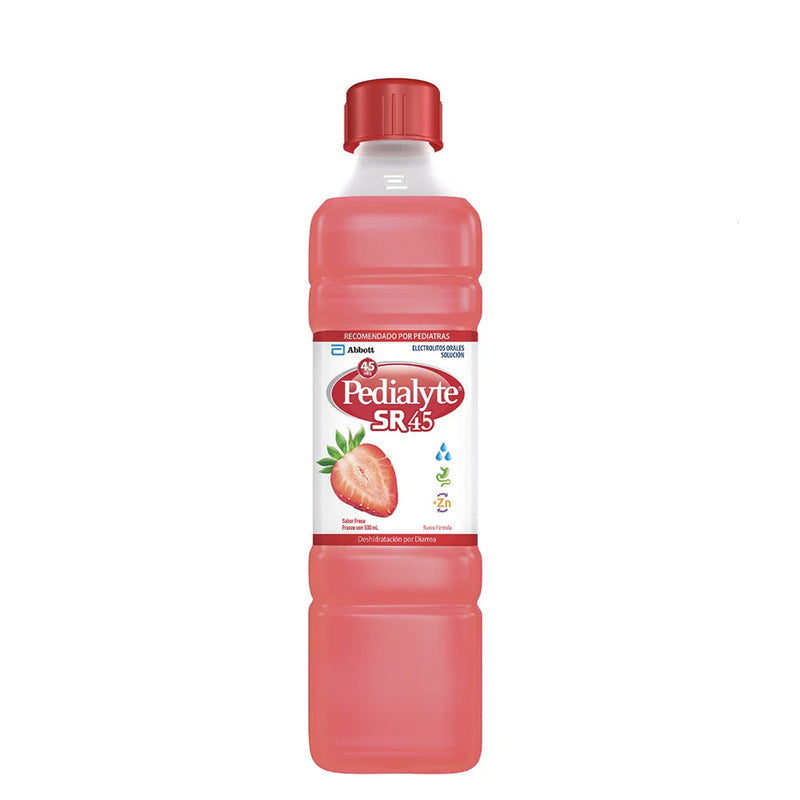 PEDIALYTE SR 45 mEq SOLUCIÓN SABOR FRESA Fco. 500 ML.