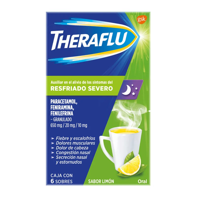 THERAFLU c/10 SOBS. GRANULADO Sab. Limón 650/20/10 MG.