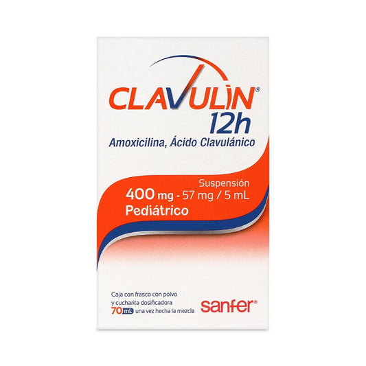 CLAVULIN 12H SUSP. Fco. 70 ML. 400-57 MG/5 ML.