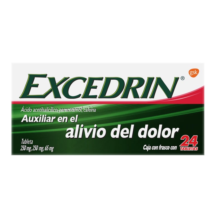 EXCEDRIN DOLOR c/24 TABS 250/250/65 MG.