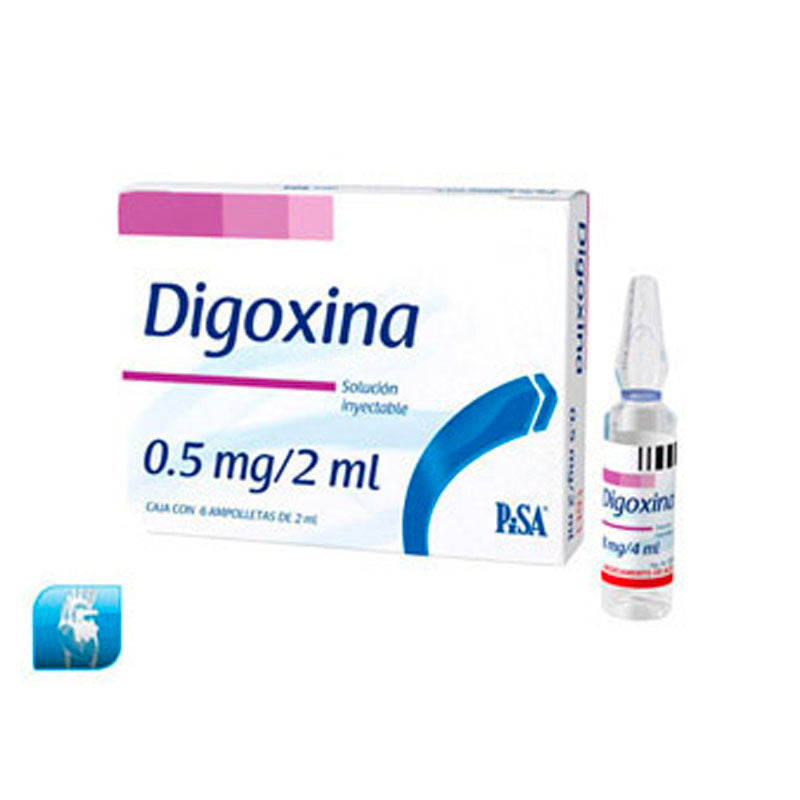 DIGOXINA Sol. Iny. c/6 AMPTAS. 0.5 MG/2 ML.