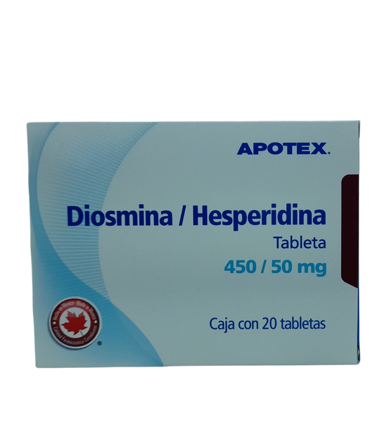 DIOSMINA/HESPERIDINA (Apotex) c/20 TABS. 450/50 MG.