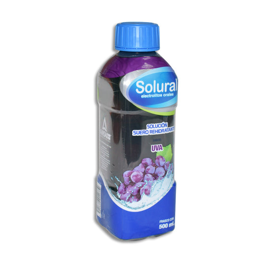 SOLURAL Suero Rehidratante SABOR UVA 500 ML.