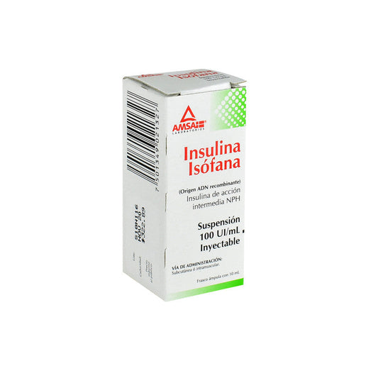 INSULINA HUMANA (Amsa) Sol. Iny. c/1 FCO. AMP. 10 ML. 100 UI/1 ML.