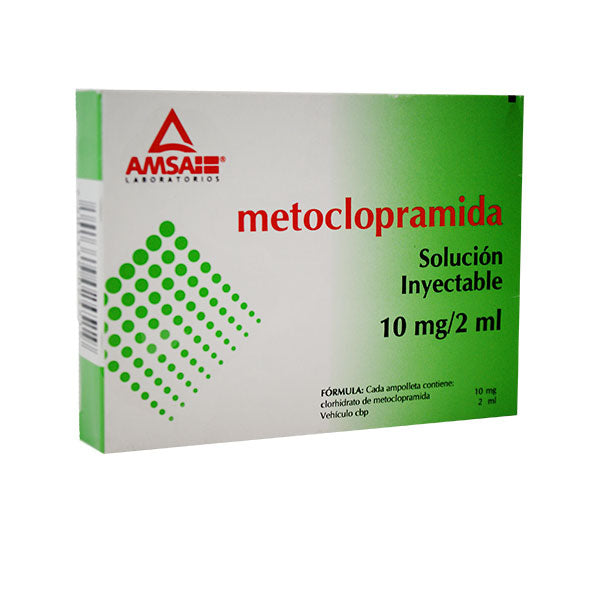 METOCLOPRAMIDA (Amsa) Sol. Iny. c/6 AMPTAS. 10 MG/2 ML.