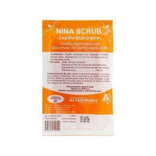 NINA SCRUB SOLUCION al 4% Cepillo Quirúrgico c/1 Pza.