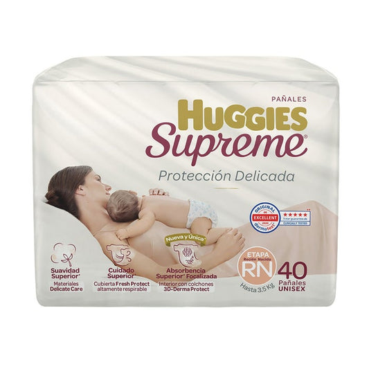 HUGGIES SUPREME Unisex (Etapa RN Hasta 3.5 Kg.) c/40 Pzs.