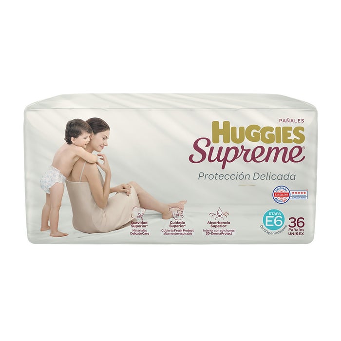 HUGGIES SUPREME Unisex (Etapa 6 / +13.5 Kg.) c/36 Pzs.