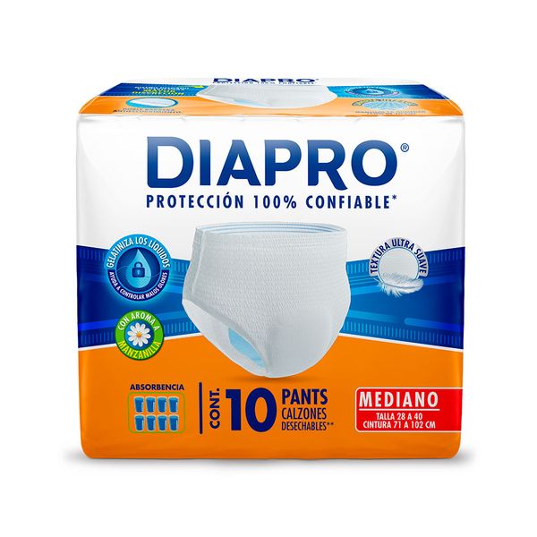 DIAPRO PANTS Mediano (Talla 28-40 / 71-102cm) UNISEX c/10 Pzs.