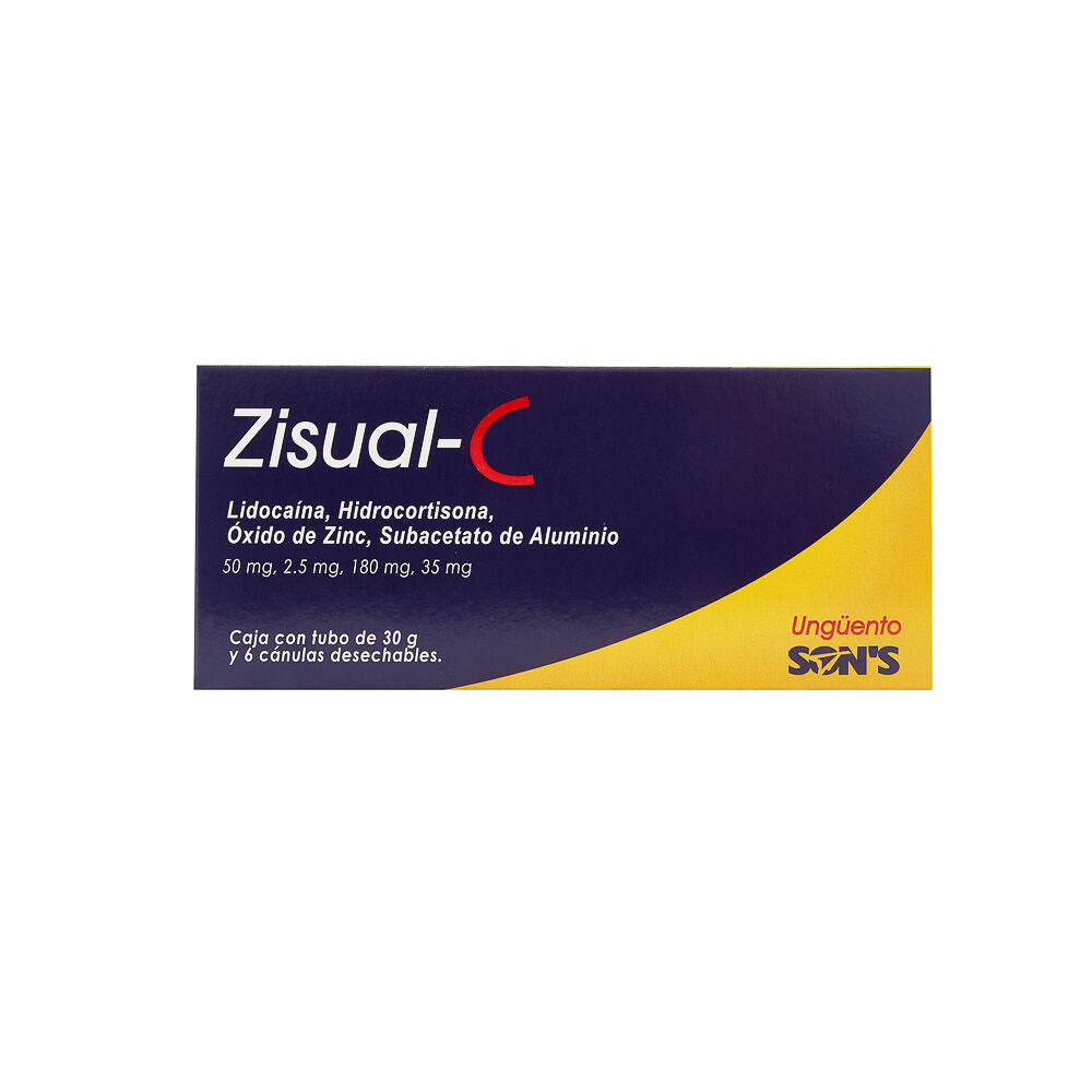 ZISUAL-C Ungüento Rectal TUBO c/30 G. 50-2.5-180-35 MG/1 G. y 6 Aplics.