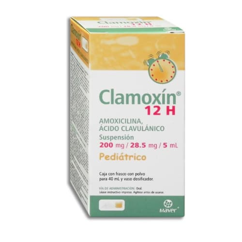 CLAMOXIN 12H SUSP. Pedi·trico Fco. 40 ML. 200-28.5 MG/5 ML.