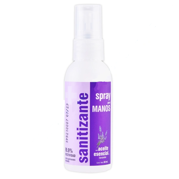 SANITIZANTE SPRAY p/MANOS "LAVANDA" Fco. c/60 ML.