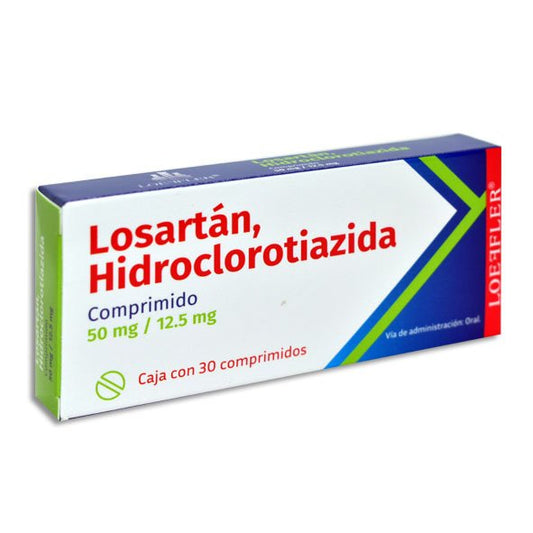 LOSARTÁN/HIDROCLOROTIAZIDA (Loeffler) c/30 COMPS. 50/12.5 MG.