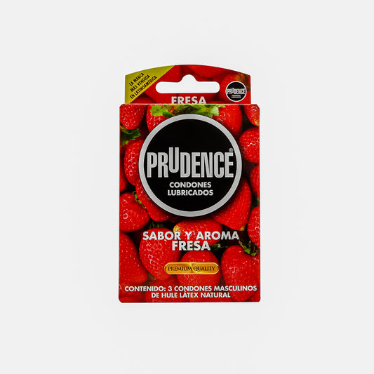 PRUDENCE Sabor y Aroma FRESA Blister c/3 Condones.