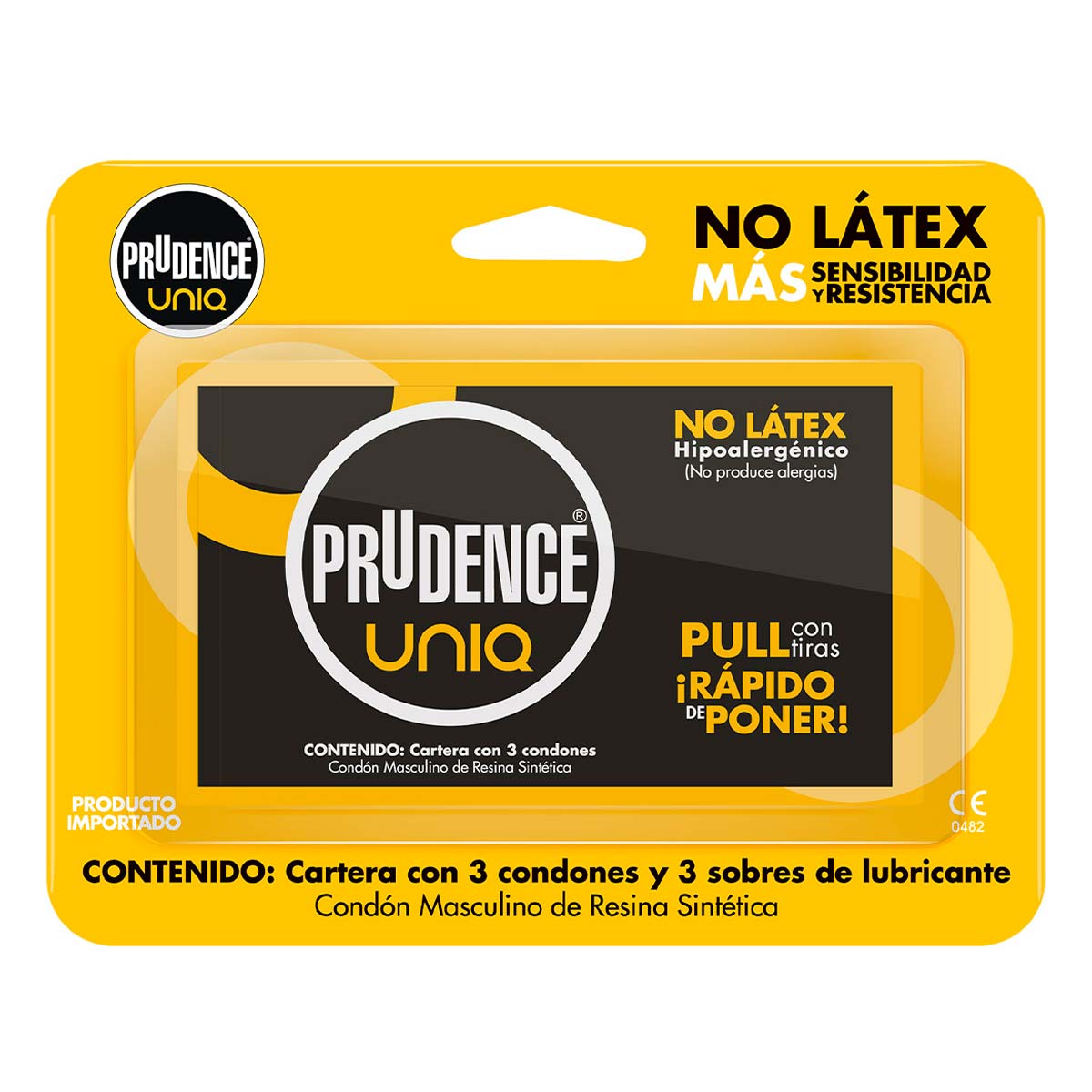 PRUDENCE UNIQ Caja c/3 CONDONES y 3 LUBRICANTES DE SABORES.