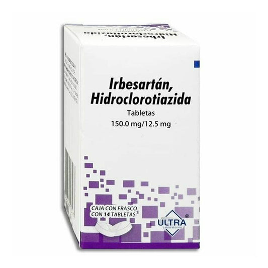 IRBESARTÁN/HIDROCLOROTIAZIDA (Ultra) c/28 TABS. 150/12.5 MG.