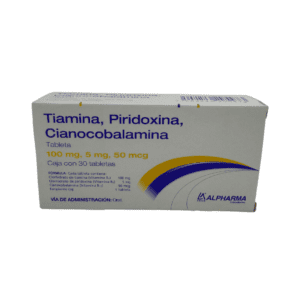 TIAMINA/PIRIDOXINA/CIANOCOBALAMINA (Alpharma) c/30 TABS. 100/5/0.05 MG.