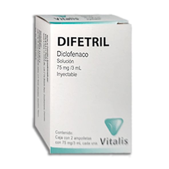 DIFETRIL Sol. Iny. c/2 AMPTAS. 75 MG/3 ML.