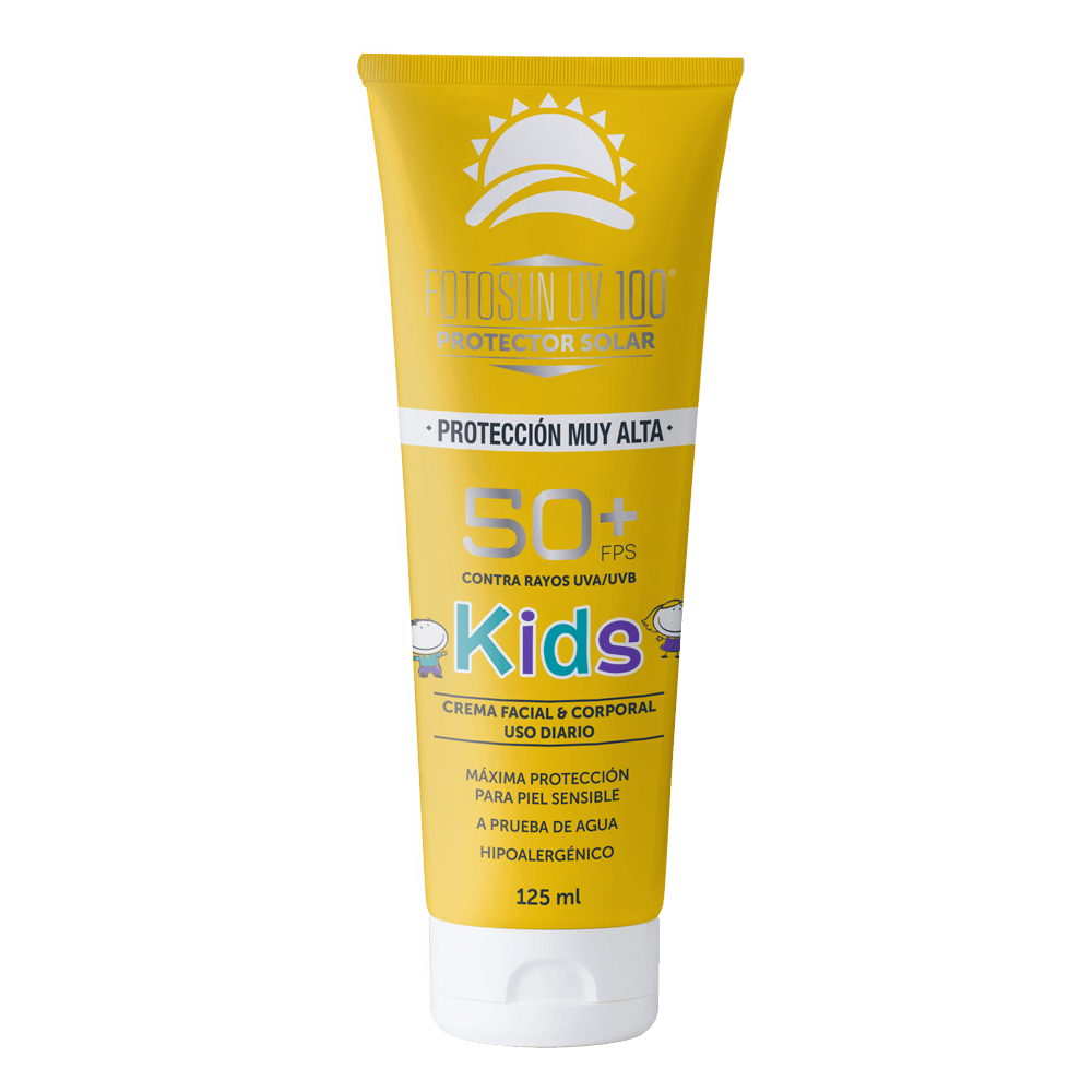 FOTOSUN UV 100 Protector Solar KIDS FPS50+UVA/UBV Tubo c/125 ML.