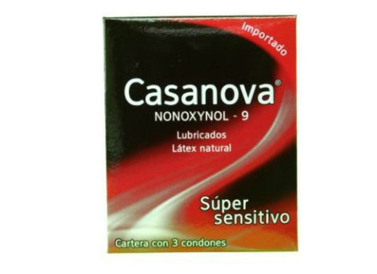 CASANOVA c/NONOXYNOL-9 Súper Sensitivo Blister c/3 CONDS.