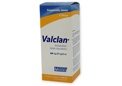 VALCLAN SUSP. Junior 12H. Fco. 60 ML. 400-57 MG/5 ML.